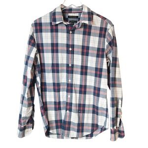 Banana Republic Camden Fit‎ Red White & Blue Plaid Dress Shirt Men's Size S